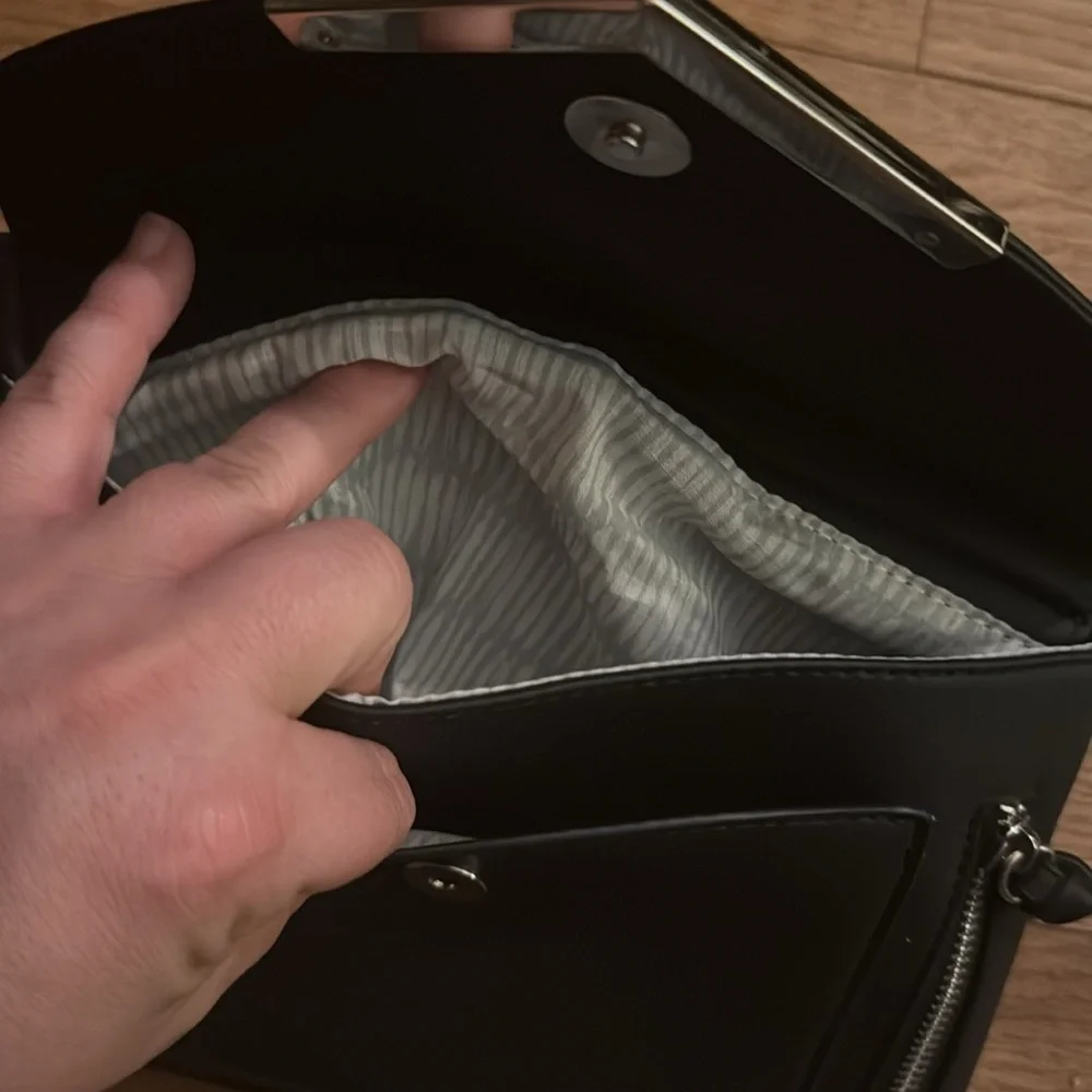 Black‎ leather like crossbody